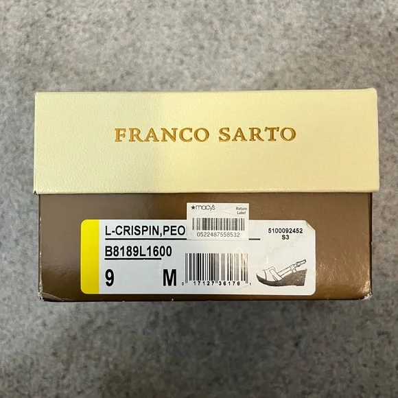 Franco Sarto red wedge sandals strappy - Picture 3 of 6